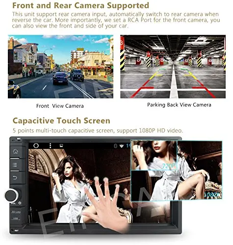 Wireless Backup Camera+Android 6.0 Quad-Core Car Stereo 7'ɽouble Din In Dash GPS Navigation Auto Radio Support WiFi Mirror-link |