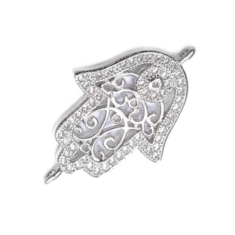 White Gold Juya DIY Браслеты материал медь простой Регулируемый соединитель ползунок цепочки, аксессуары для изготовления браслетов-шармов ручной работы - Цвет: White Gold
