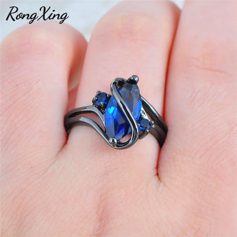 RongXing камни маркиза синий циркон S образная искусственная свадебная бижутерия
