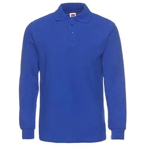 royal blue Новая брендовая мужская рубашка поло с длинным рукавом, мужские рубашки поло, мужские Модные Повседневные хлопковые облегающие поло, трикотаж для мужчин размера плюс XS-3XL - Цвет: royal blue