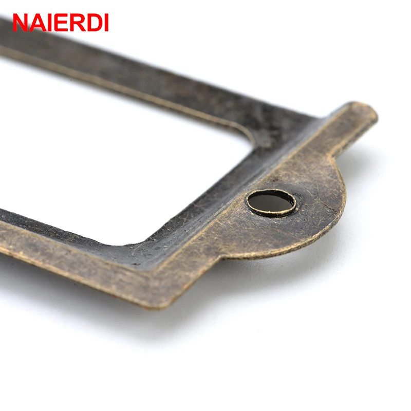 3 шт. NAIERDI 82*30 мм ручка антикварная металлическая метка Потяните рамка имя файла