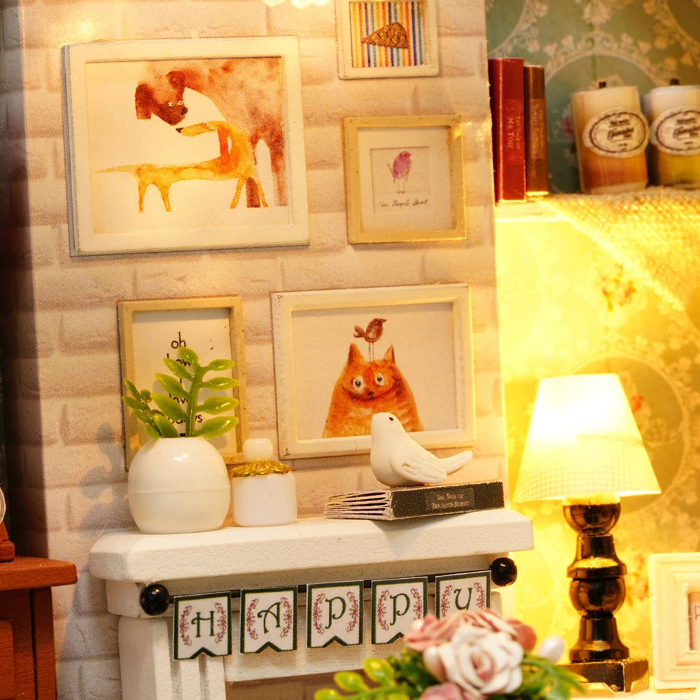 Миниатюрные из полимерной смолы DIY деревянный кукольный домик дома миниатюры