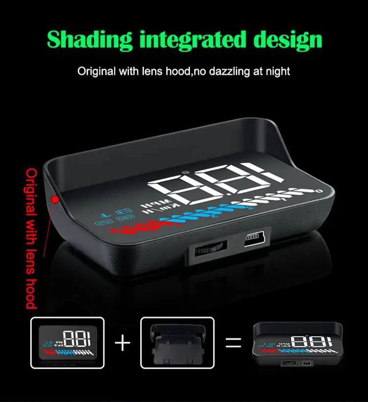 2019 Новый M7 GPS HUD автомобильный OBD2 проекционный дисплей повышенной скорости