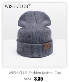 WISH CLUB зима Для женщин Шапки лиса Для женщин шапку Kintted Кепки шапочки Шапки для Для женщин Для мужчин зимние Кепки Skullies шапочки