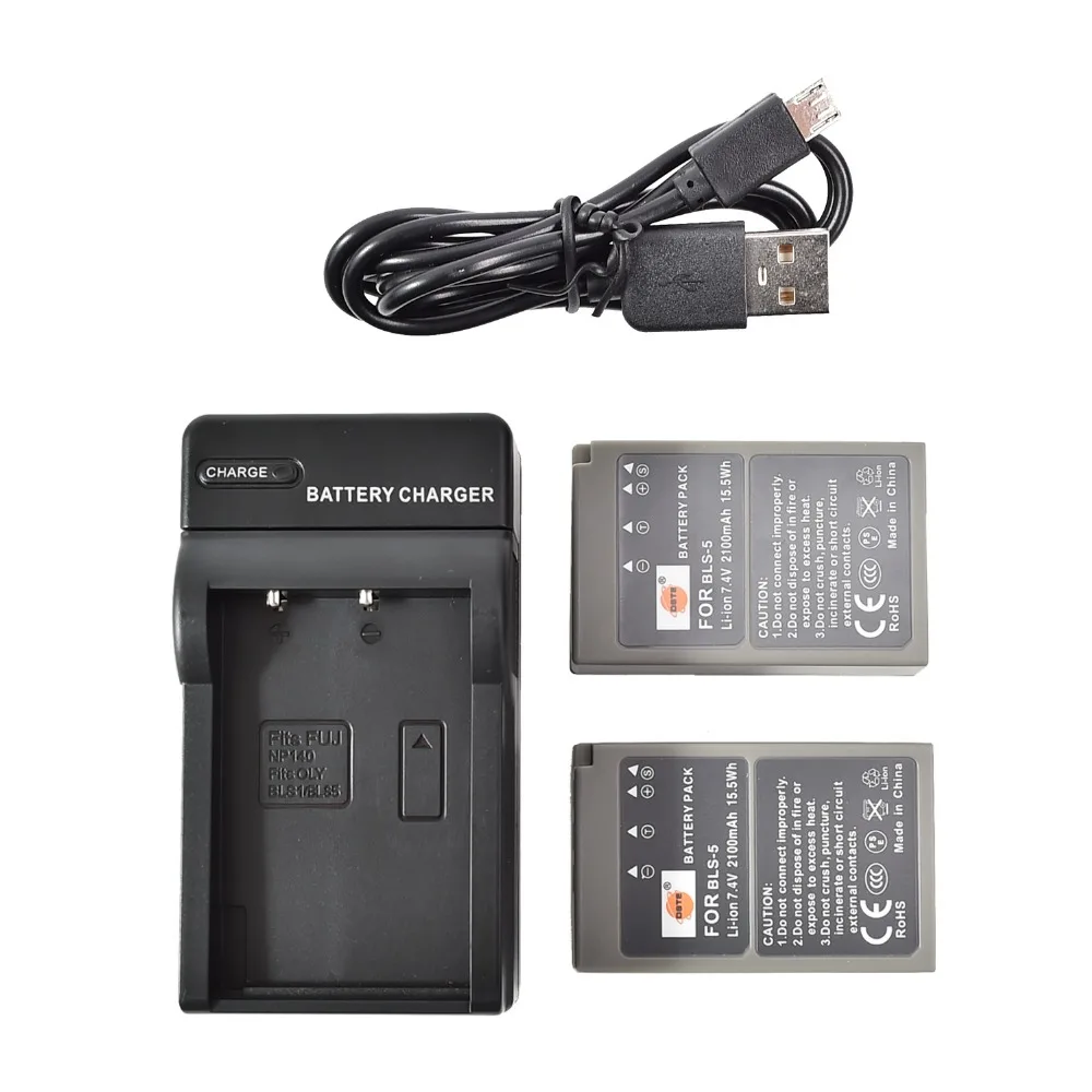 2 шт. Аккумулятор для камеры DTE с USB зарядным устройством Olympus и пожалуйста