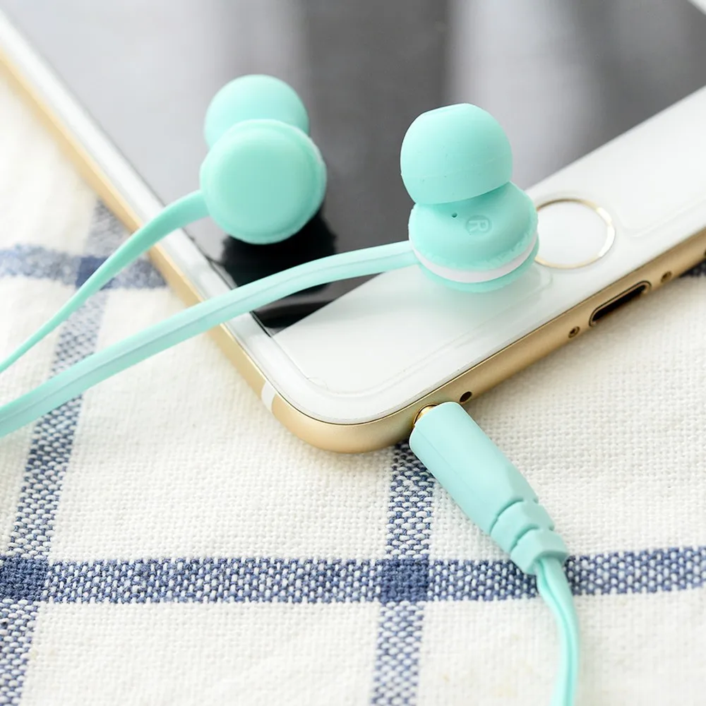 Проводной Наушники Прекрасный Привлекательный Макарон десерт Дизайн Музыка