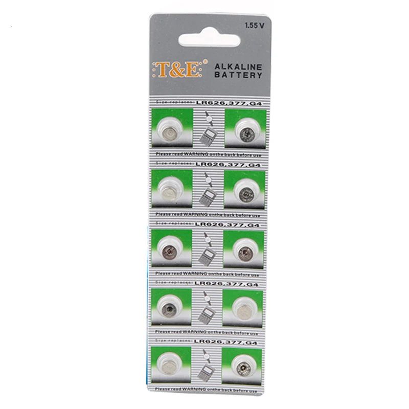 10 шт. 377 батарея для часов Электронные AG4 LR626 377A 1 55 V SR626SW 626 кнопочные батарейки
