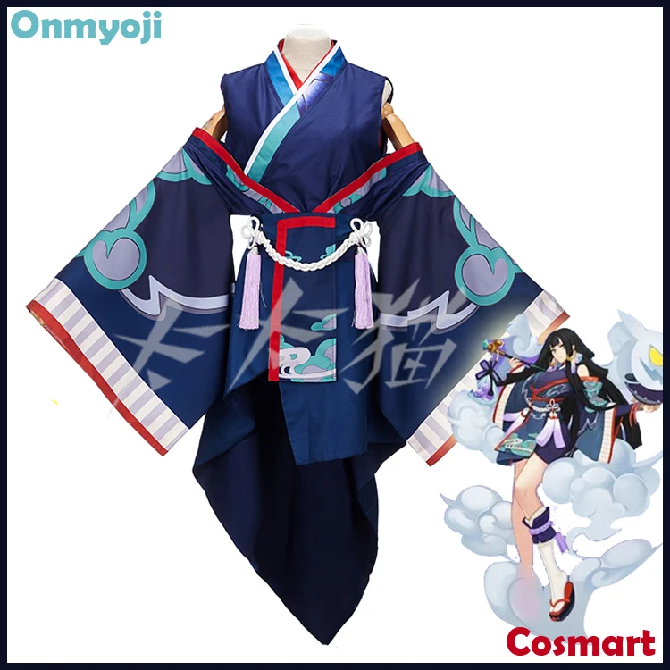 [В наличии] кимоно + парик кольца игра Onmyoji фигурка призрак дым Униформа Хэллоуин