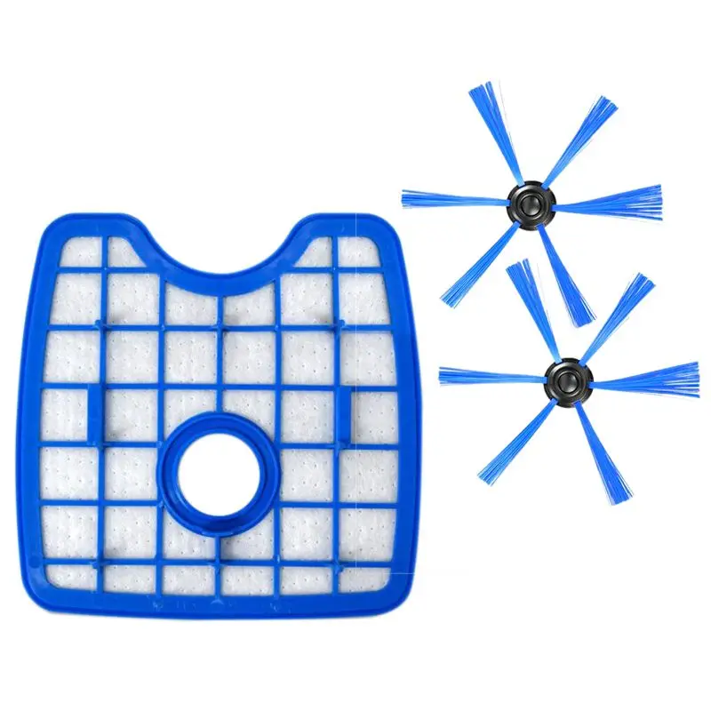 Лучшие продажи 3 шт./компл. вакуумный Cleaner1 фильтр Экран + 2 круглая щетка для Philips