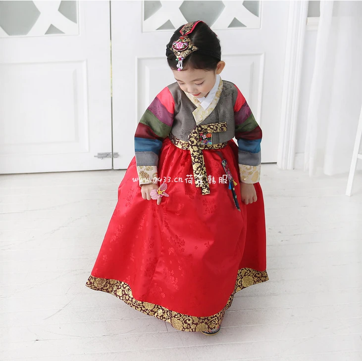 Корейский традиционный костюм для девочек детское платье детская одежда