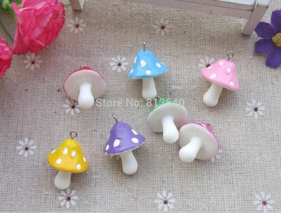 Бесплатная доставка 10 шт смолы трехмерного цвета грибной Кабошон Скрапбукинг