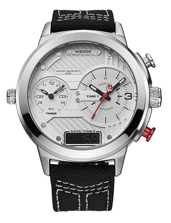 WH6405-2C WEIDE мужской нейлоновый ремешок браслет наручные часы кварцевый механизм календарь несколько часовых поясов Автоматическая Дата Календарь Relogio Masculino - Цвет: WH6405-2C