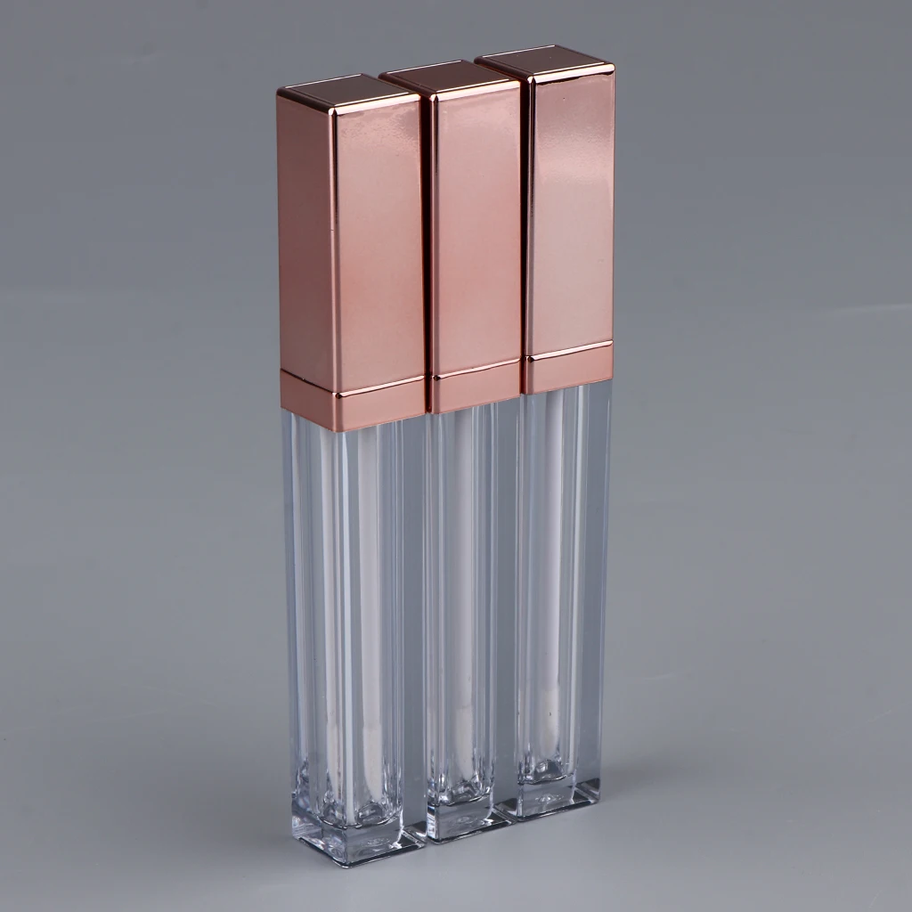 3 Packs Clear Mini Lip Gloss Tube Empty Balm Refillable Small Containers With Gold Lid for Liquid Makeup Cosmetics | Красота и