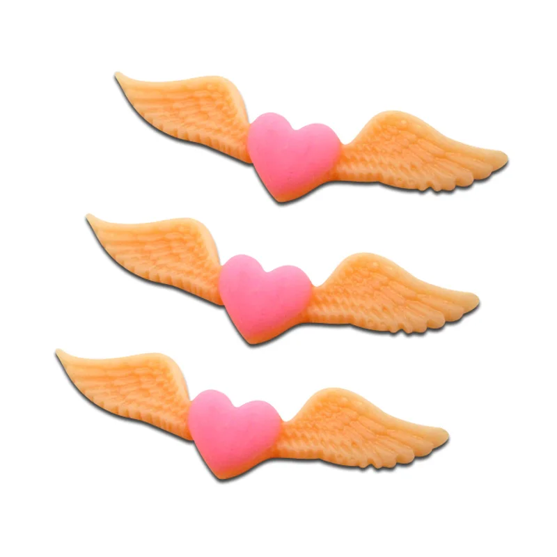 LF 30 шт. смешанные каучуковые крыла с сердцем декоративные поделки плоским