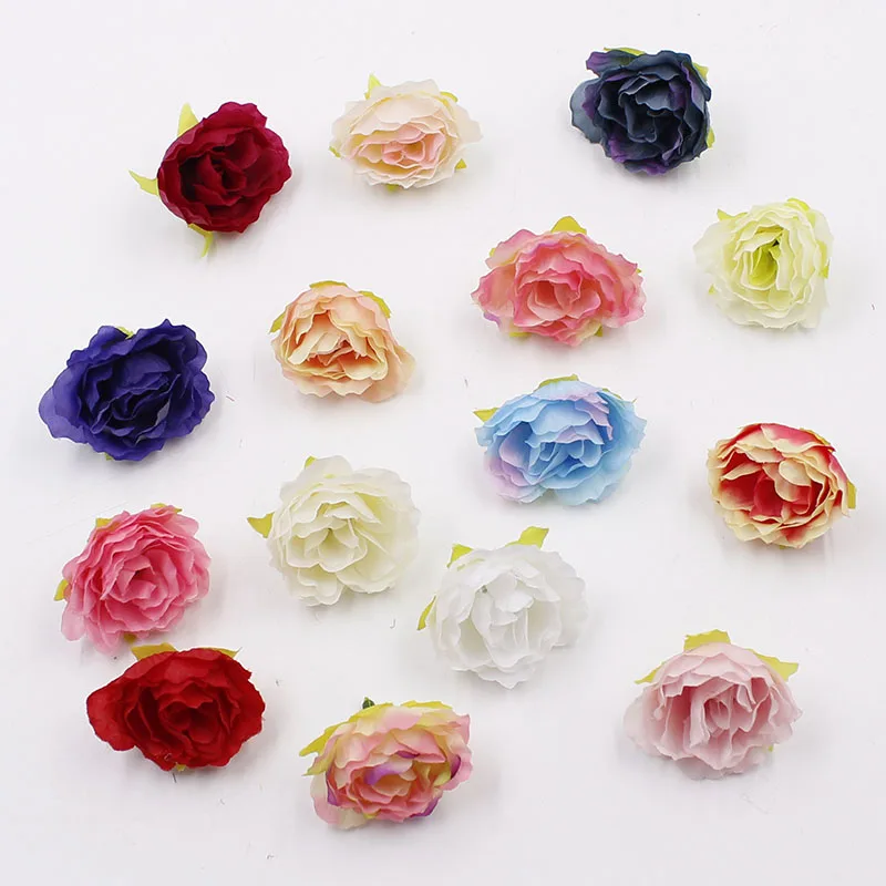 20 шт. 4 см искусственные цветы из ткани мини розы для свадебной вечеринки