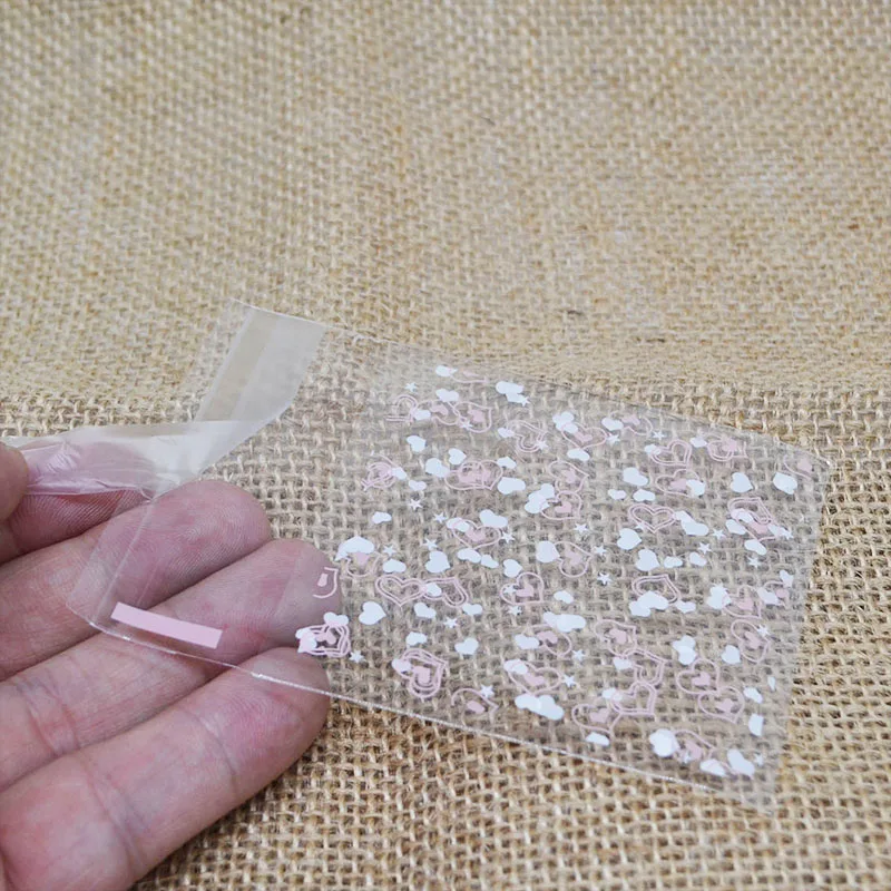 50/100 шт 7X7 см прозрачный сердце печенья упаковывая мешок& Подарочная Конфета пакеты для печенья и закусок выпечки посылка свадебный подарочный пакет