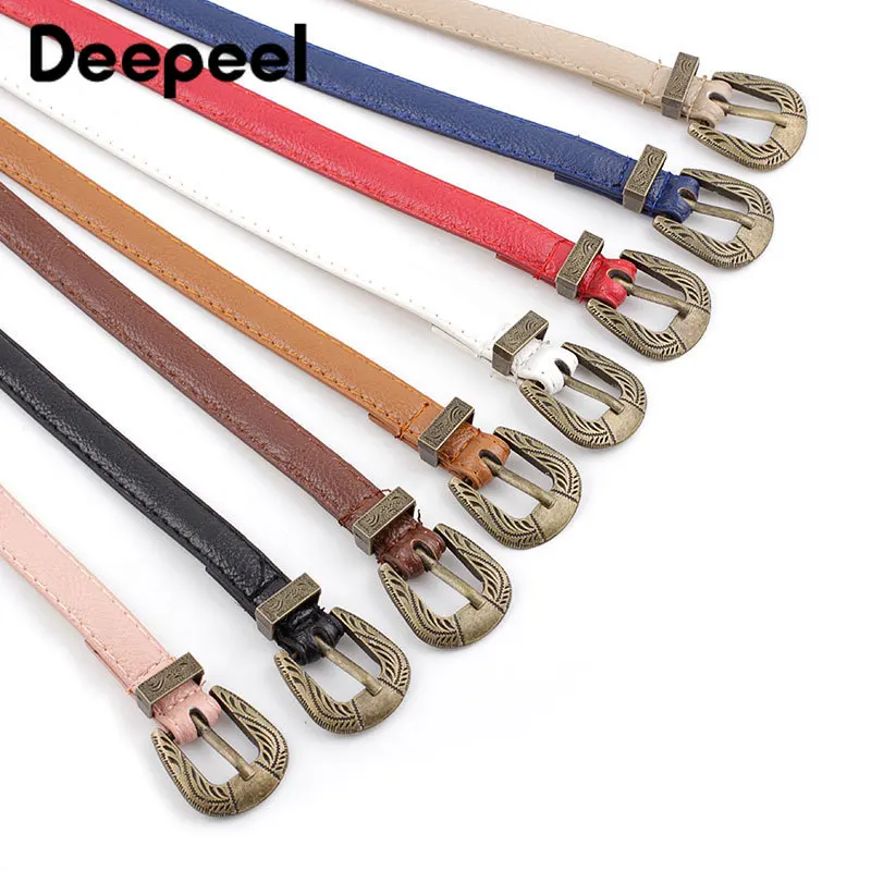 

Deepeel 1pc/3pcs 1.4X107cm Retro Brass Pin Buckles Belts of Woman Wild Jeans Faux Leather Belt Fashion Decorative Carved PU Band