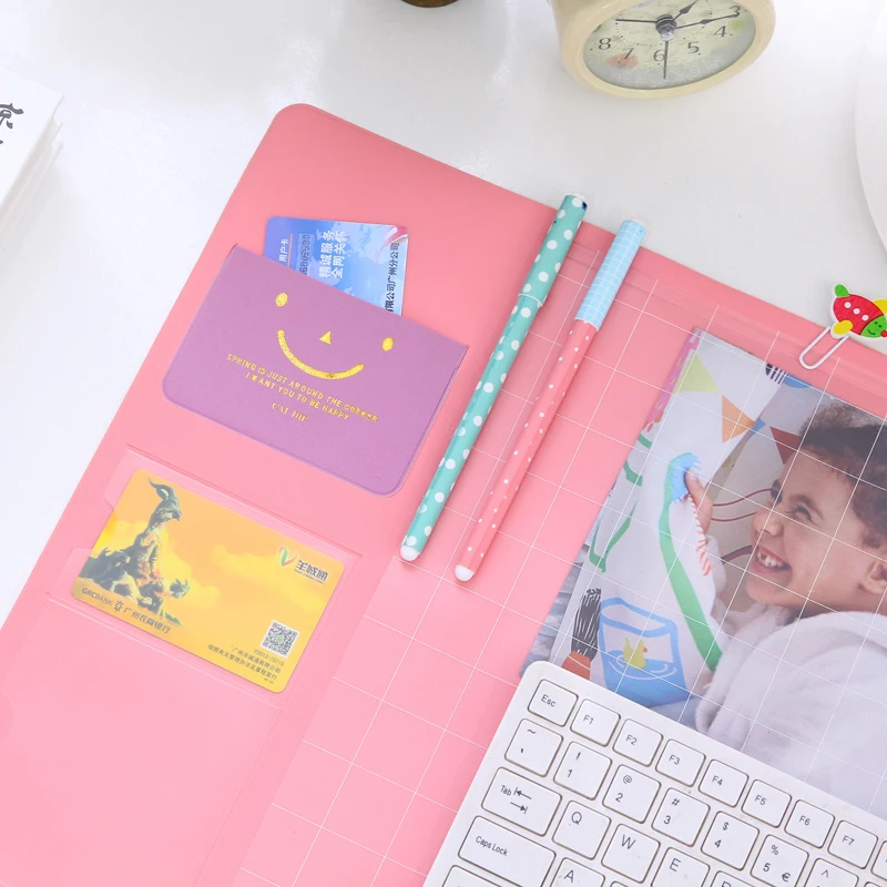 Kawaii Large PVC waterproof Desk pad Multi-function desktop organizer stationery holder mouse pad writing pad office supplies