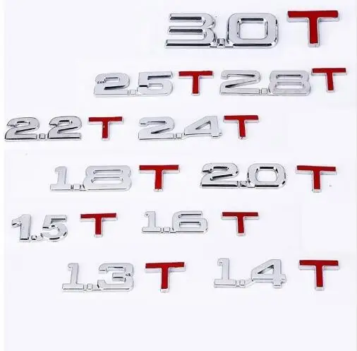 3D металлический 3D 1,4 1,5 1,6 1,8 2,0 2,2 2,4 2,5 2,8 3,0 с логотипом автомобиля задний багажник эмблема хвостовая часть украшения знак перемещения Sticke