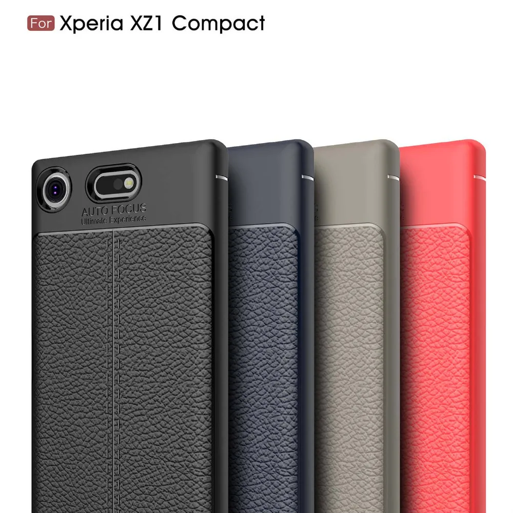 10pcs/lot Free Shipping New Lichee TPU Soft Cover Case For Sony Xperia XZ1 Compact / mini | Мобильные телефоны и