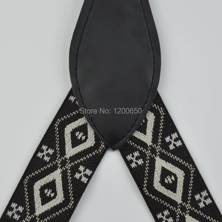 Мужские кожаные подтяжки с 4 зажимами регулируемые однотонные черные/серые/синие