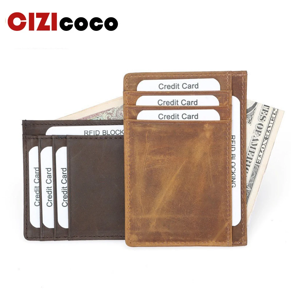 Новинка кошельки для карт из натуральной кожи мужские держатели кредитных