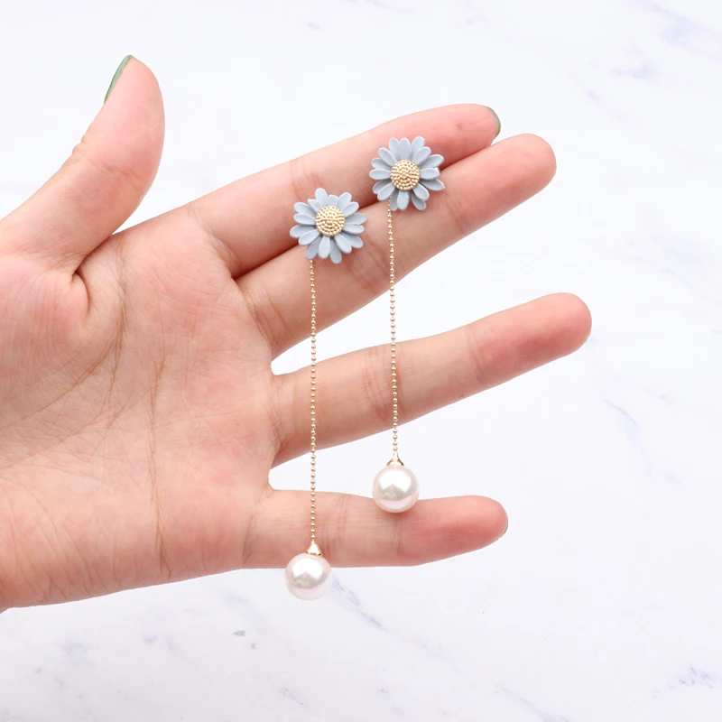 2018 Горячая новинка корейские простые серьги с длинной цепочкой и кисточками