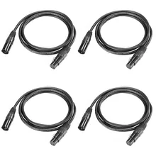 Neewer 4 Pack 6.5 feet/2 meters DMX Stage Light Cable Wires for Moving Head Light Par Light Spotlight with XLR Input and Output