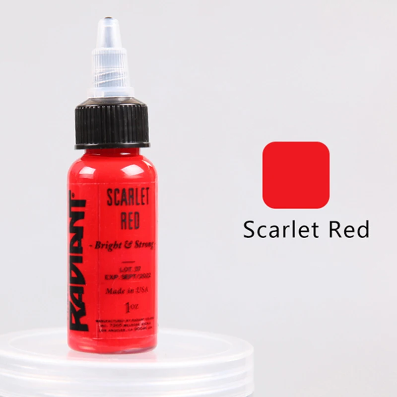 Scarlet Red 30 мл Сияющие пигменты чернил для татуажа 1 флакон перманентного макияжа для бровей и губ боди-арт инструменты для татуировки 14 цветов поставка - Цвет: Scarlet Red