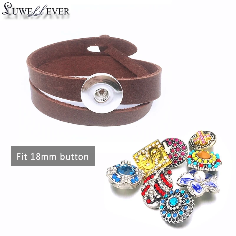 Горячая Распродажа двойной круг браслет 160 сменный настоящая кожа мода 18 мм