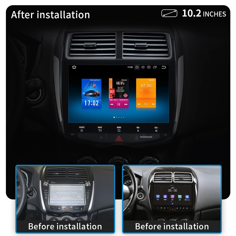 Dasaita Android 9,0 для Mitsubishi ASX 2010 2011 2012 gps мультимедийный плеер Восьмиядерный 4 Гб ОЗУ 32 Гб ПЗУ 10," ips сенсорный экран