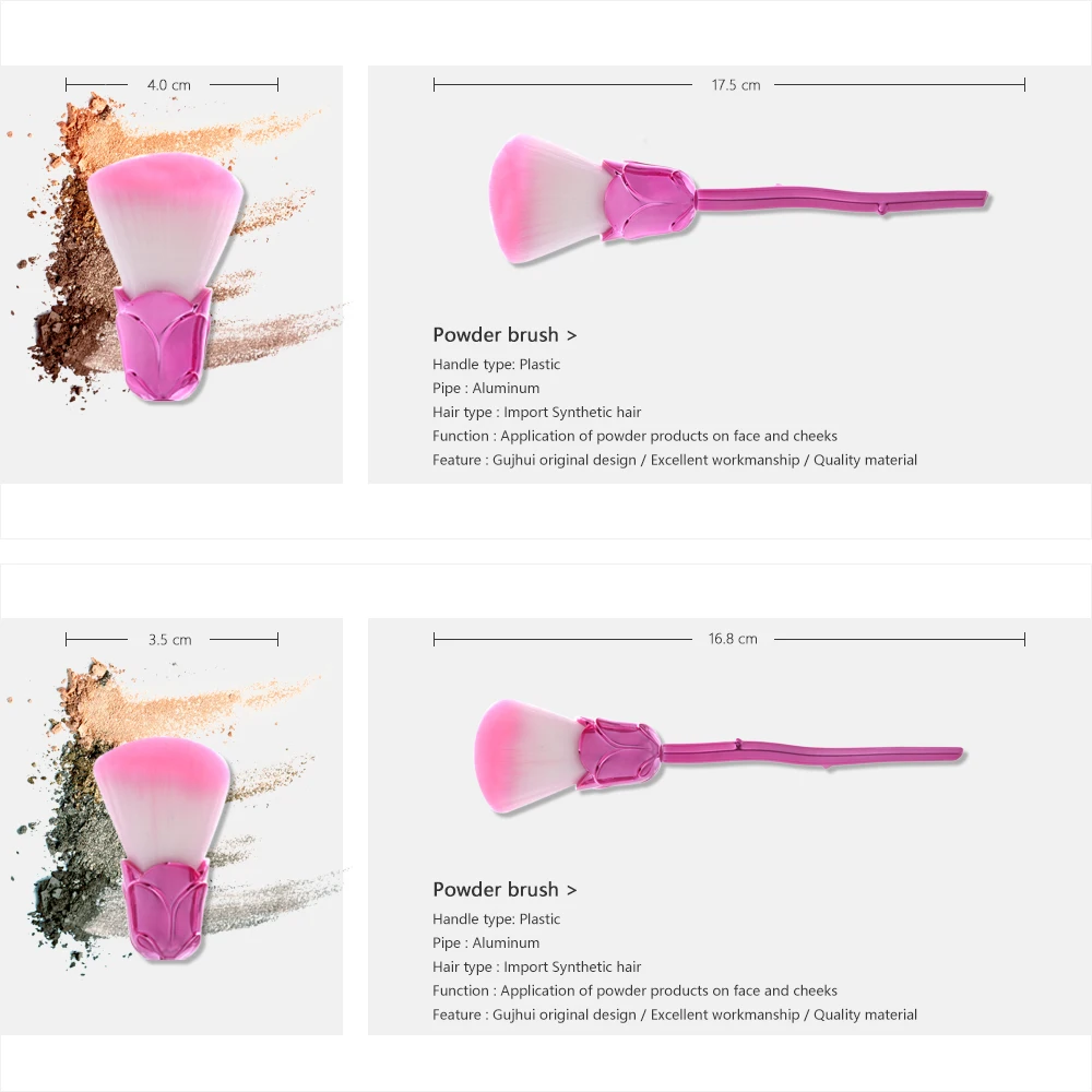 Розовый цветок форма пламени pro 6 шт кисти для макияжа набор румян с косметической