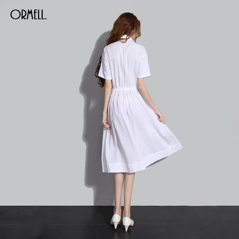 Ormell Женщины Элегантный Шифон Рубашка С Коротким Рукавом Turn Down Воротник