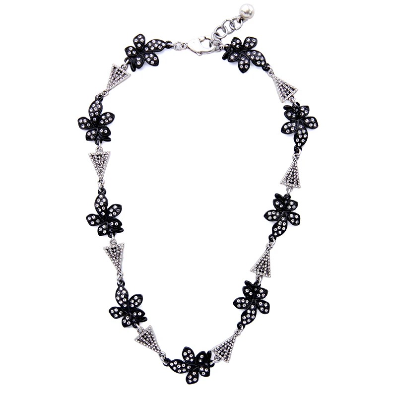 Модные черные кристаллы цветок ожерелье нового дизайна 2019 Aliexpress бренд ювелирное