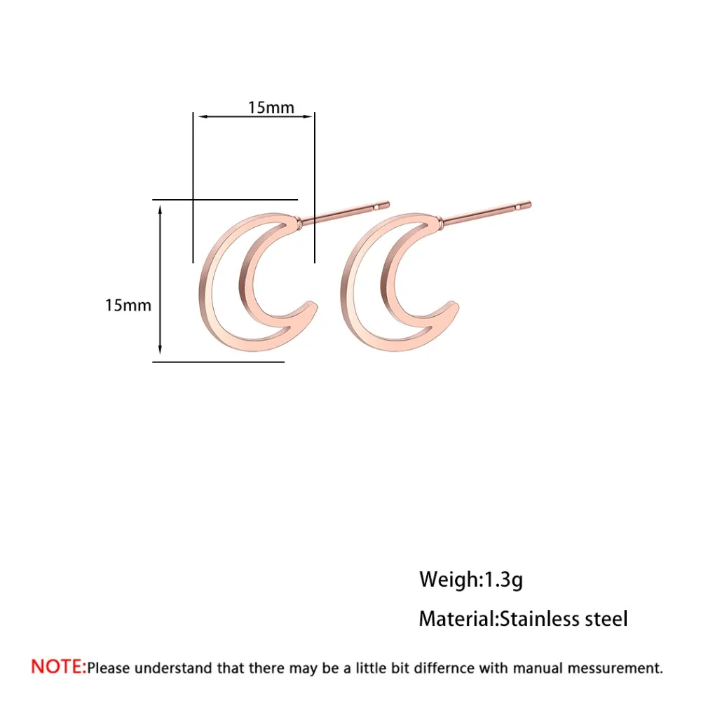 Полые серьги в форме звезды и Луны Женские Ювелирные изделия из нержавеющей