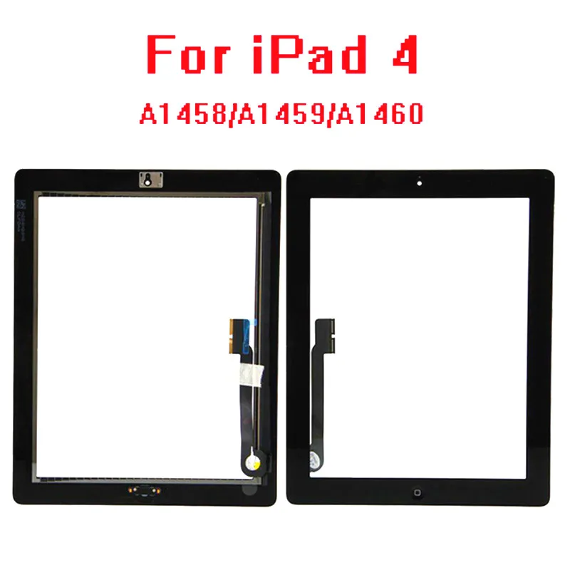 Для iPad 4 сенсорный экран в сборе домашняя кнопка стекло дигитайзер с