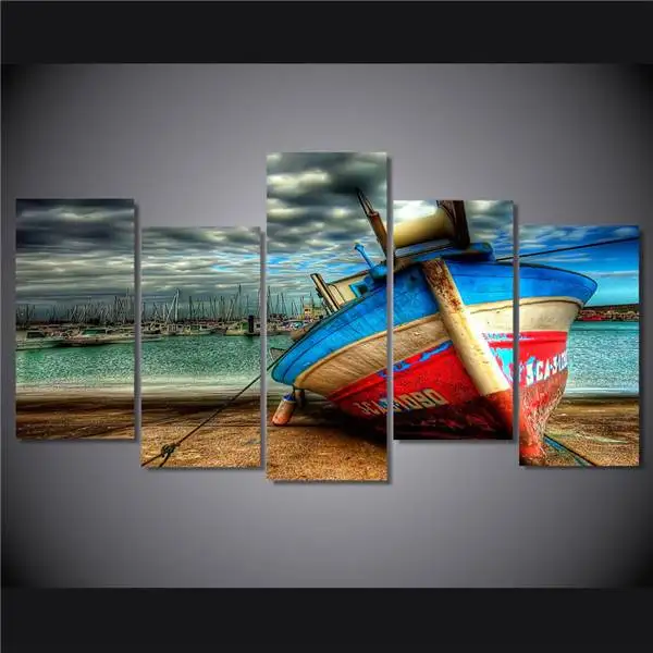 Hd Печать старая лодка художественная картина Картина на холсте украшение