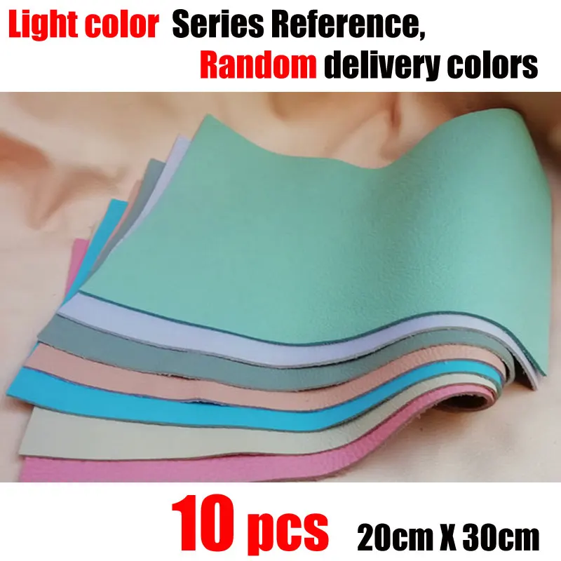 10PCS Light-color Растительного дубления воловья кожа материал ткань кусок настоящая кожа для мебели DIY художественное ремесло швейные аксессуары воловья натуральная кожа - Цвет: 10PCS Light-color