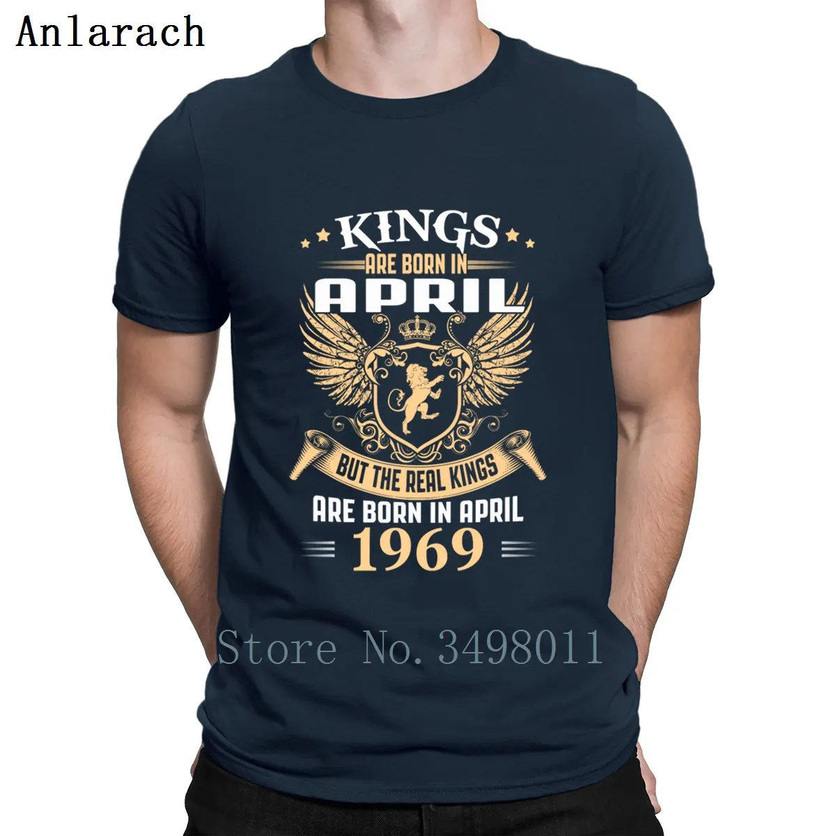 Kings Legends Born In April 1969 Футболка Дизайн Хлопок Streetwear уличная Подарочная Базовая