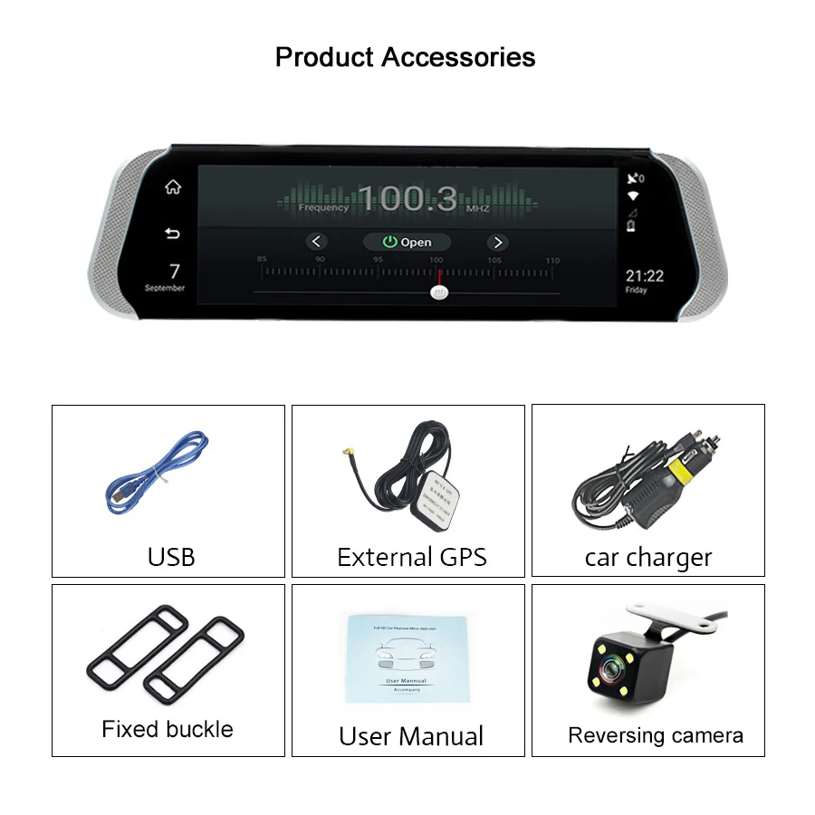 Topsource 10 &quot4G Видеорегистраторы для автомобилей два объектива Android зеркало заднего
