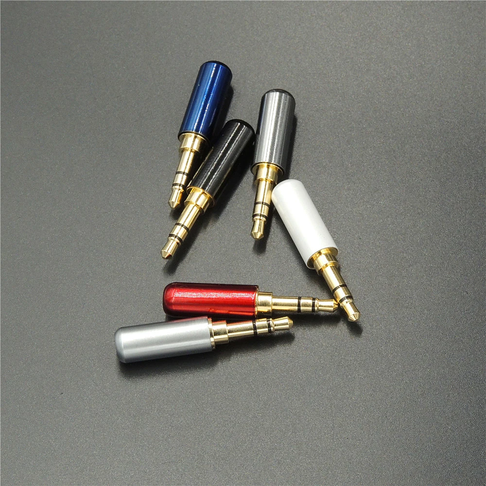 

3.5 mm RCA Plug Audio Jack 3 Pole Gold Plated Earphone Adapter with Clip For DIY Stereo Headset or Used for Repair Earphone