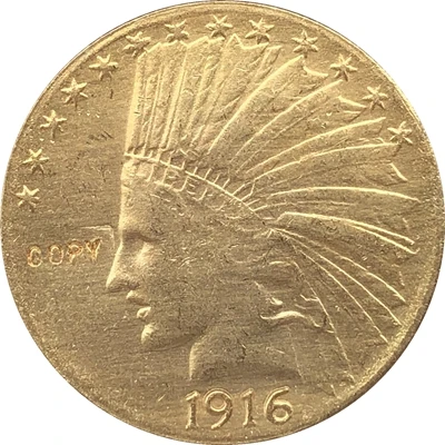 

24-K gold plated 1916-S $10 GOLD Indian Half Eagle Coin Copy Free shipping