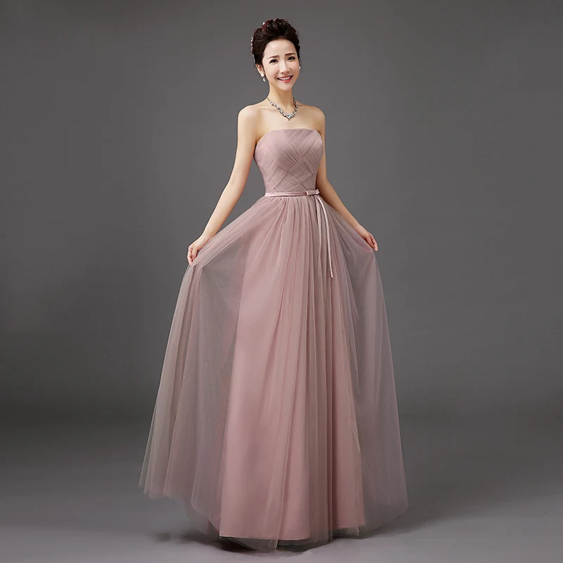 Ruthshen длинное платье подружки невесты сексуальное розовое синее серое цвета