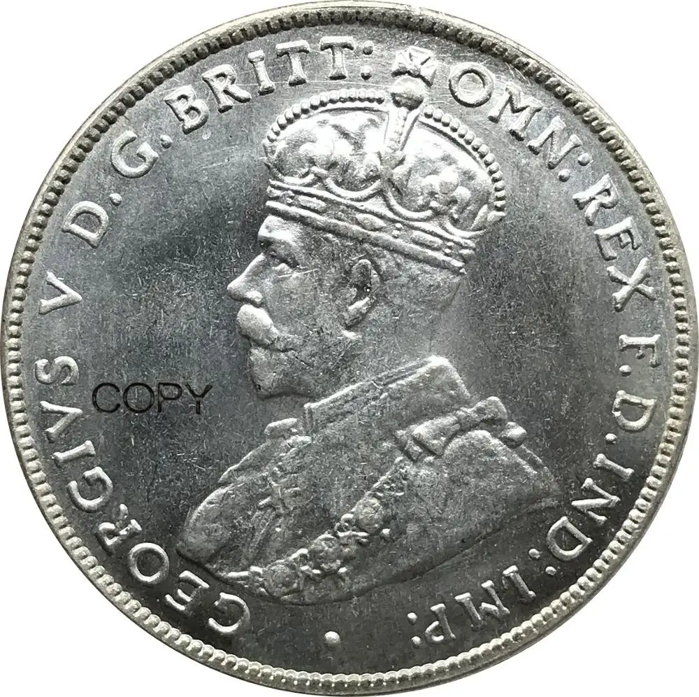 Австралия Джордж V 1921 год 1 Флорин два шиллинга Cuproickel посеребренные копии