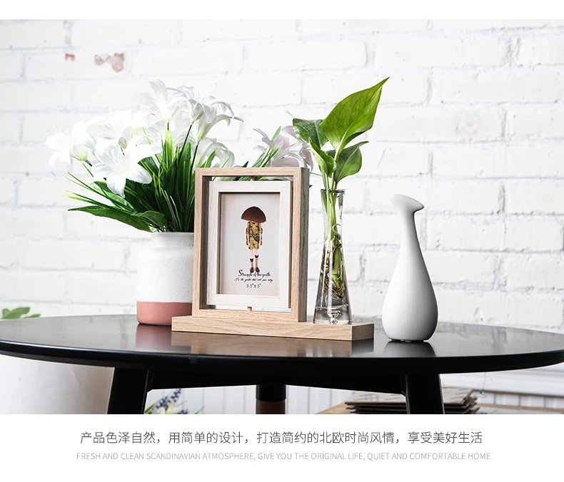 Nordic Home настольные украшения набор двухсторонний вращающийся Ins фоторамка гидропонное растение стерео искусство Рамка для фотографии, декор украшения