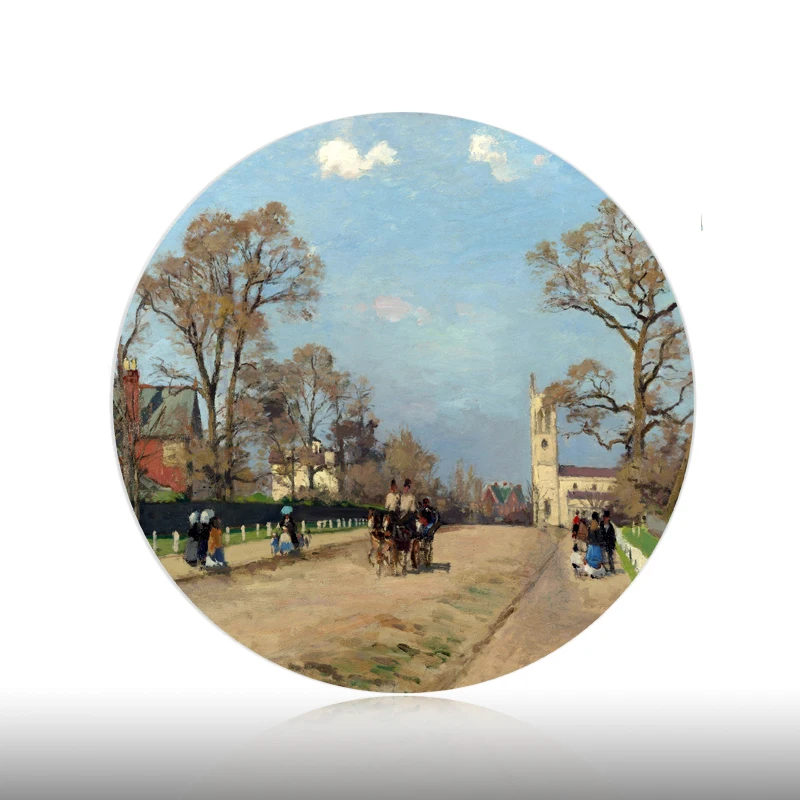 Pissarro Landscape Wall Decorative Plates France Home Artistic Dish Hotel Living Room Background Display Oil Painting Plates