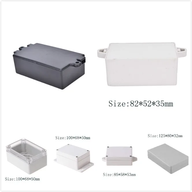 

White Black Plastic Waterproof Cover Project Electronic Instrument Case Enclosure Box 65x38x22mm