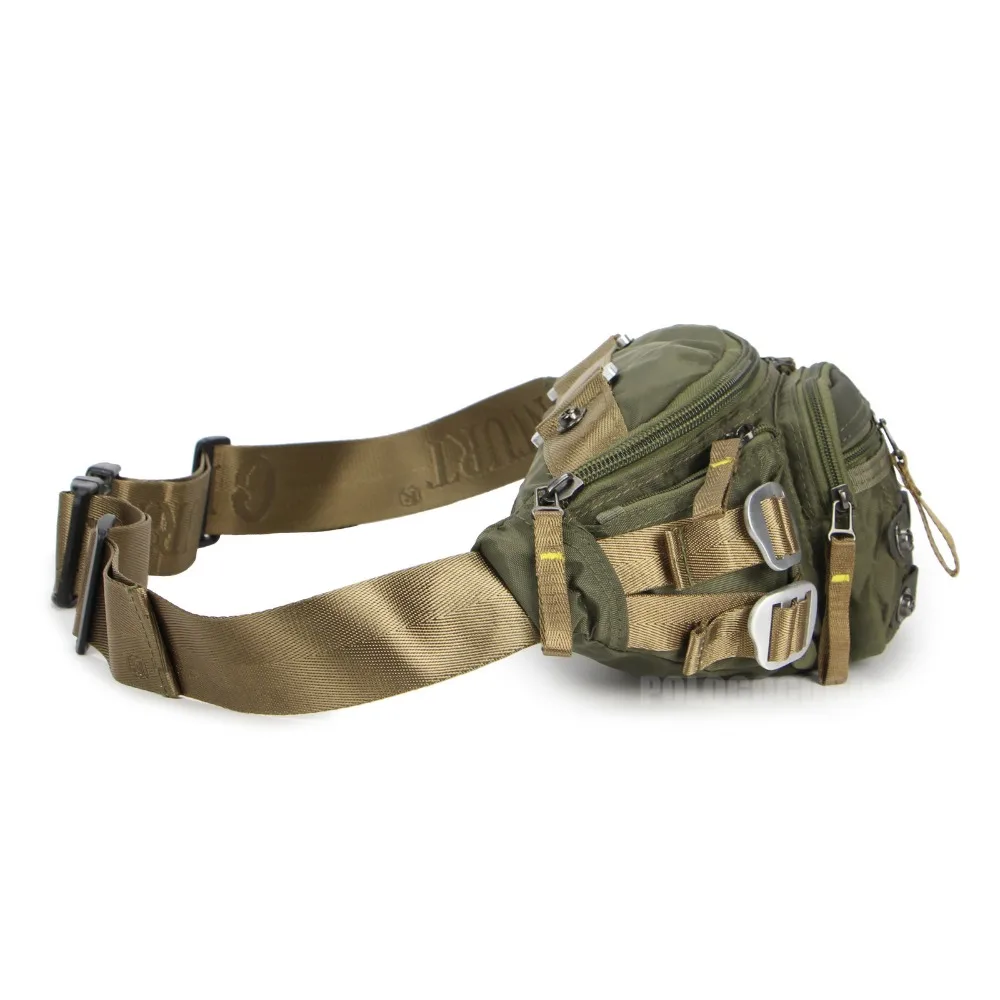 Мужская Женская Черная поясная сумка модная в стиле милитари повседневная 6486|bag