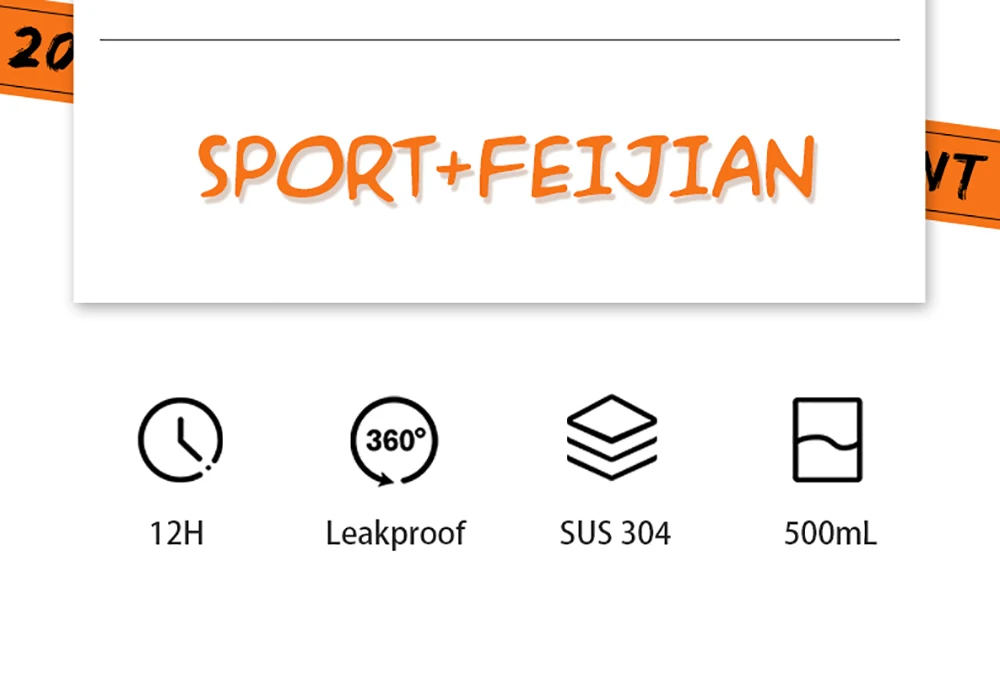 FEIJIAN спортивные бутылки для воды термос вакуумный 350/500 мл портативный герметичный напиток бутылка BPA бесплатно