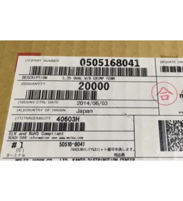 Коннектор 0505168041 CONN TERM FEMALE 28 32AWG Золотой обжимной 505168041 розетки корпус 50516